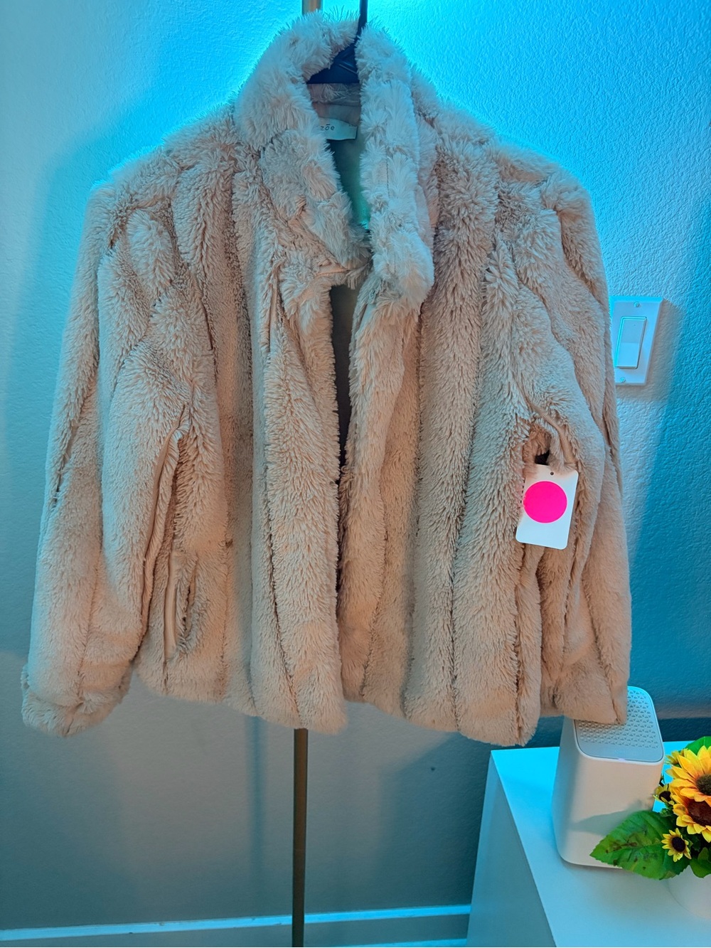 & Other Stories Plush Teddy Faux-Fur Jacket in Cream